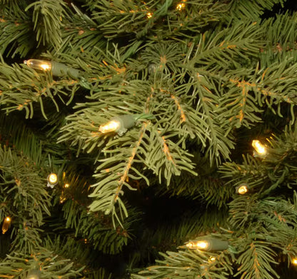 National Tree Company 6.5 Foot Feel Real Nordic Spruce Slim Hinged Tree with 650 Clear Lights Open Box