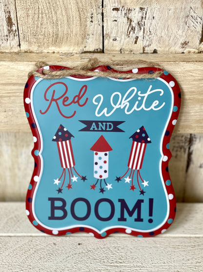 Tin Embossed Patriotic Sign Four Styles