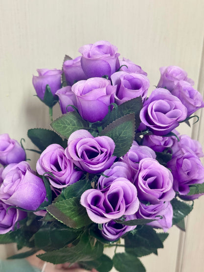 19 Inch Purple Rose Bud Bush