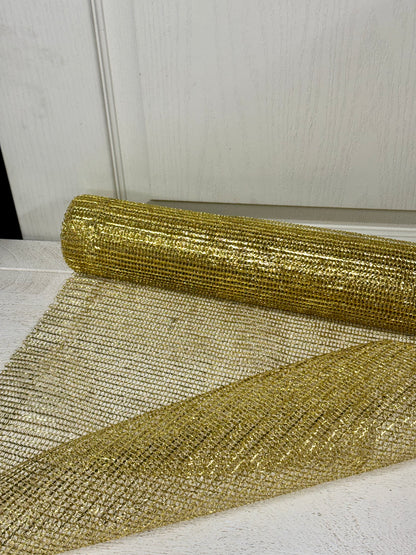 19 By 10 Yards Gold Metallic Netting Fabric