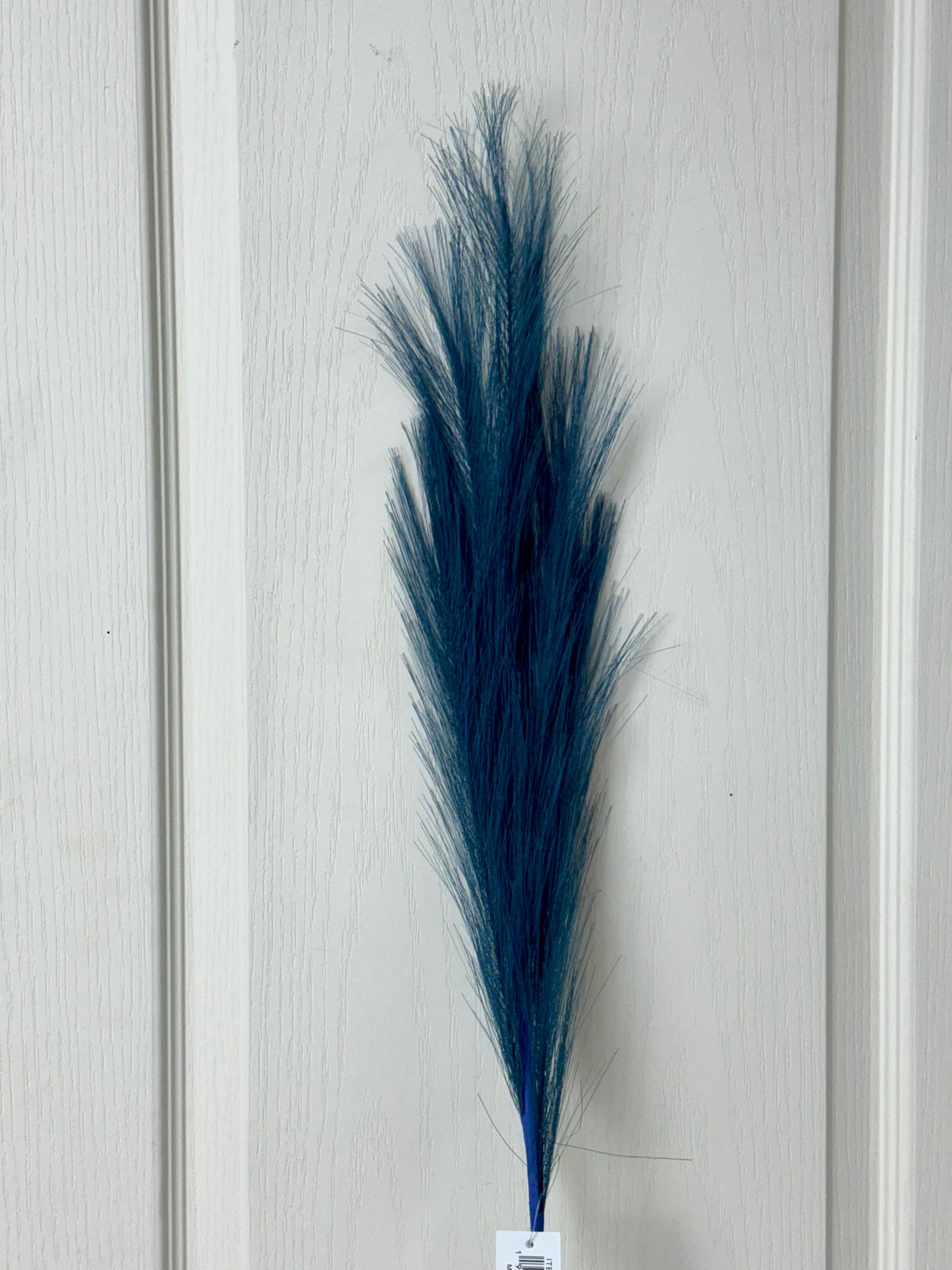 32.75 Inch Navy Blue Fabric Grass Plume Spray