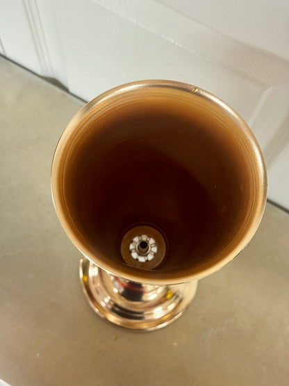 13 Inch Gold And Diamond Metal Trumpet Vase