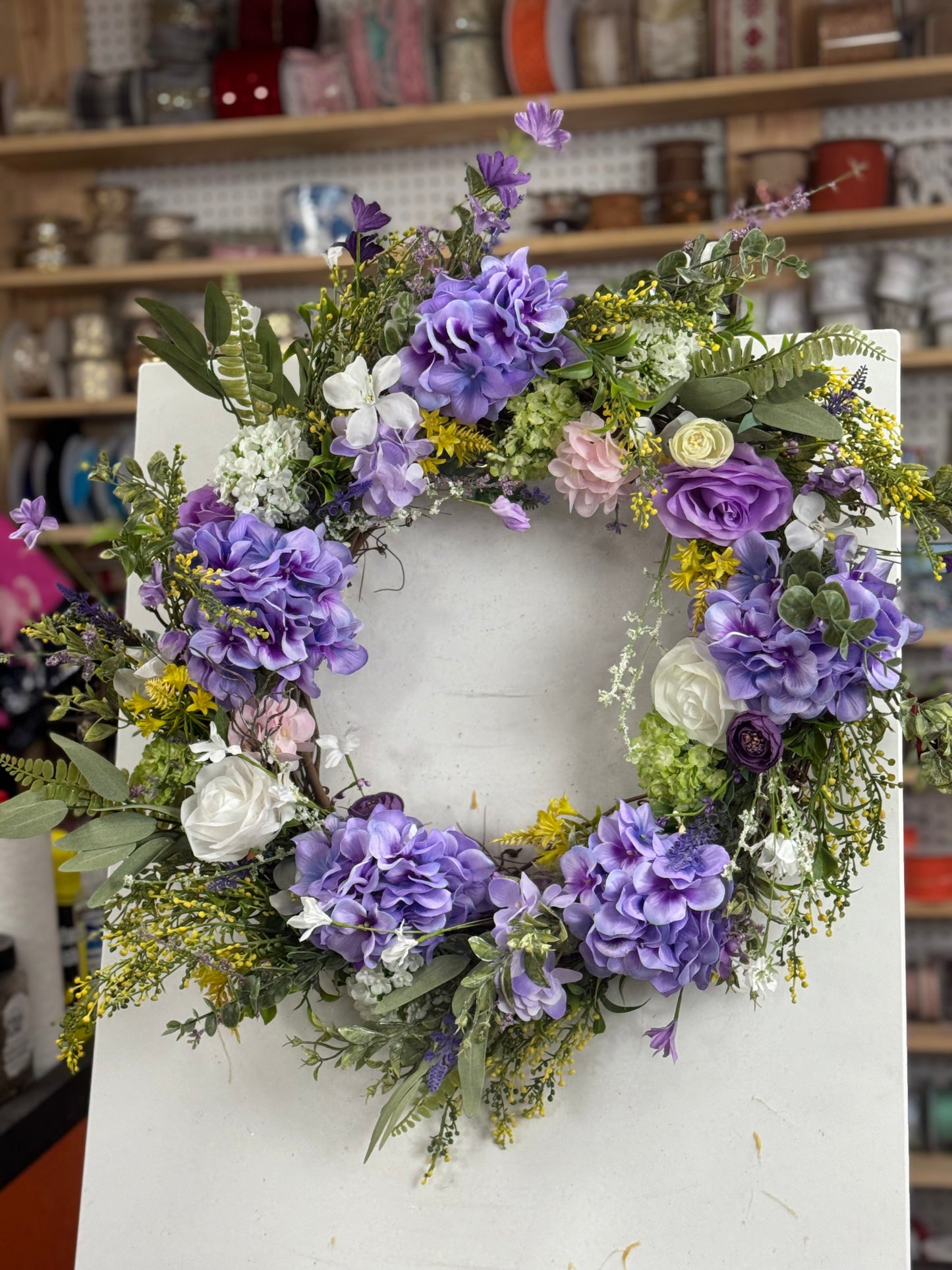 Purple Floral Grapevine Wreath By Southern Owls