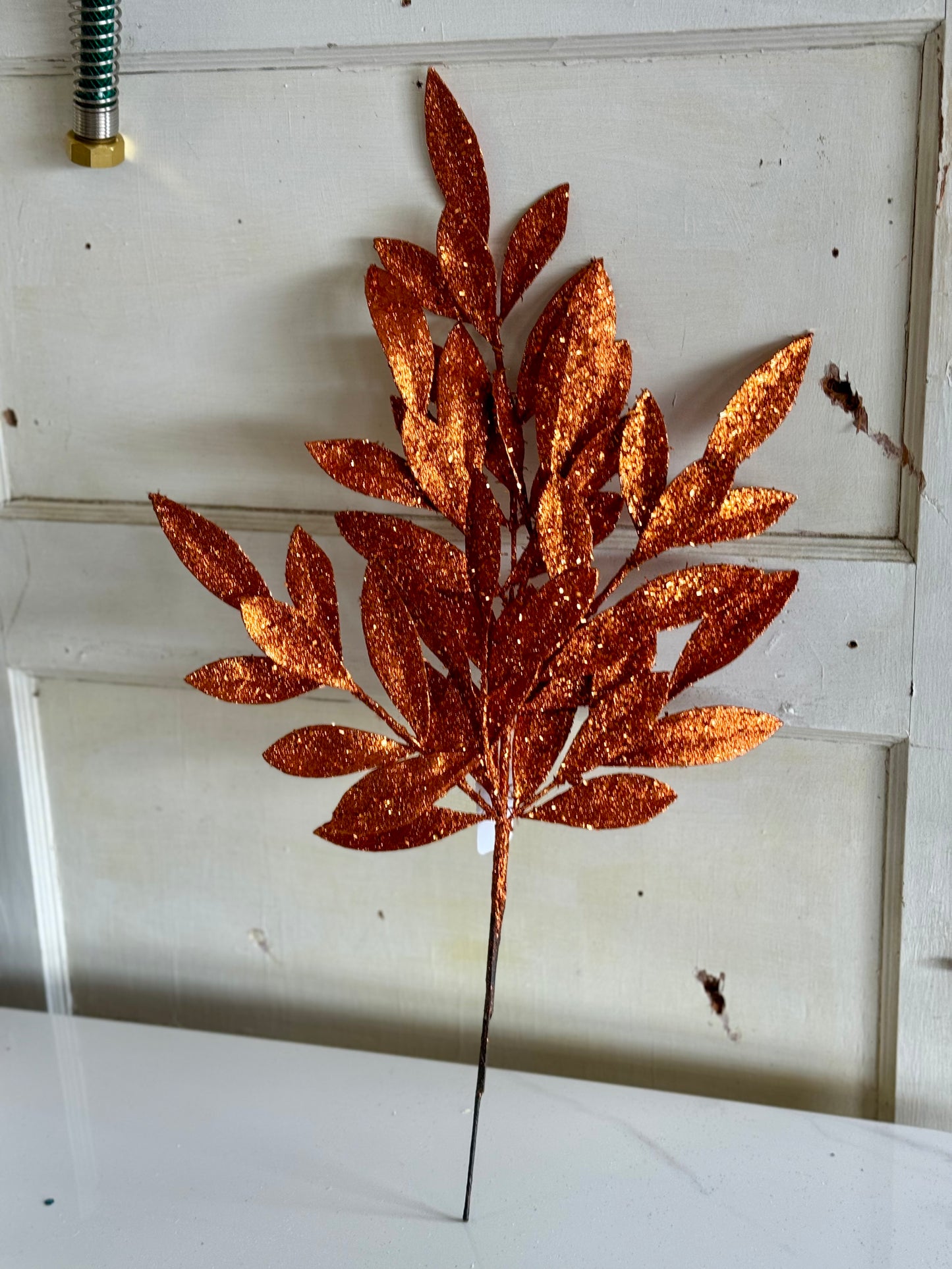 23 Inch Copper Bay Leaf Spray