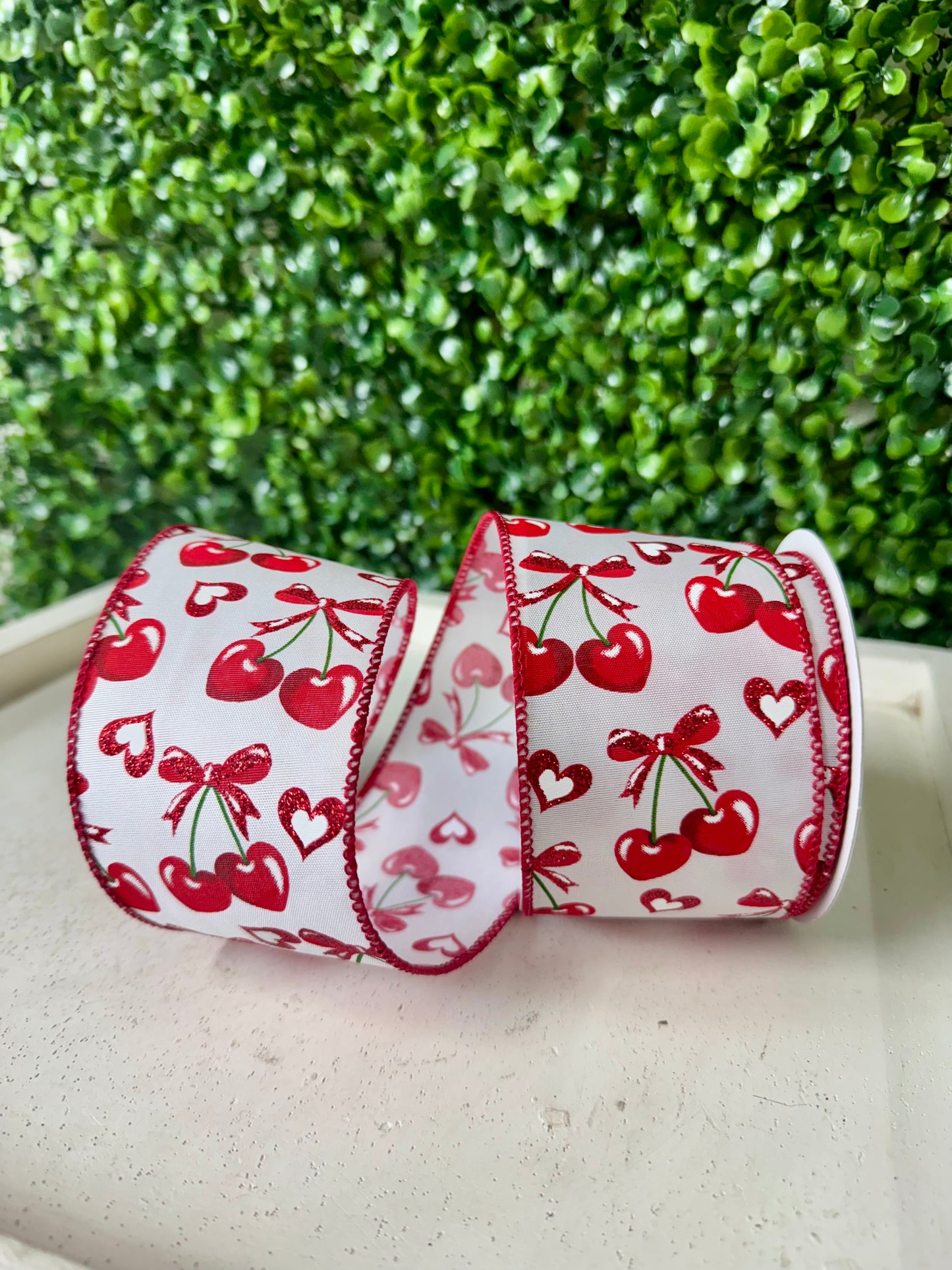 2.5 Inch By 10 Yard Red Heart Cherry Ribbon