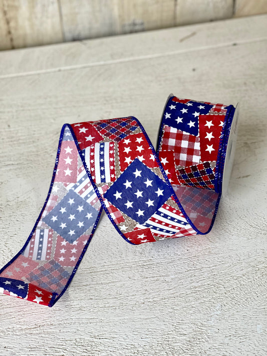 2.5 Inch By 10 Yard American Flag Patches Ribbon