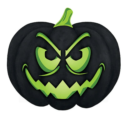 12 Inch Black And Green Embossed Jack-O-Lantern Sign