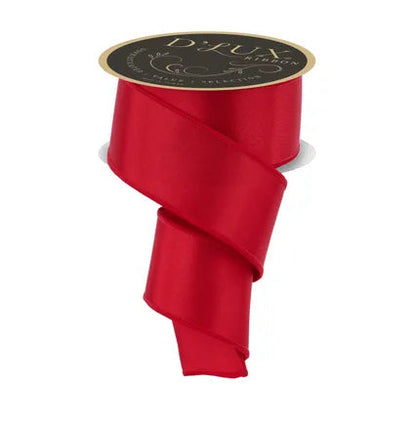 2.5 Inch By 10 Yard Red Satin Fused Ribbon