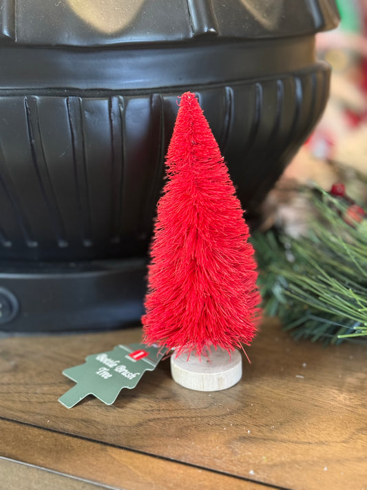 6 Inch Red Bottle Brush Tree