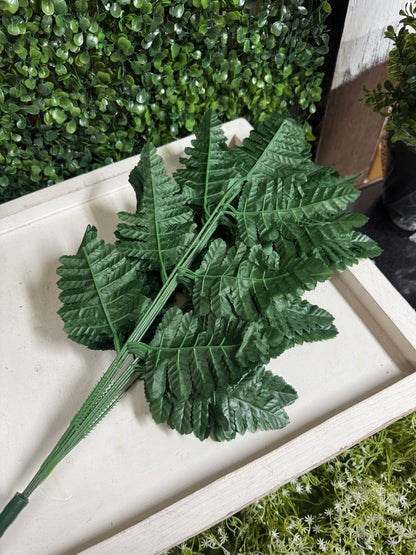 16.5 Inch Dark Green Leather Leaf Bundle