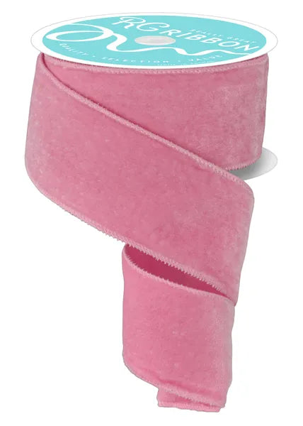 2.5 Inch By 10 Yard Light Pink Deluxe Velvet With Satin Backing Ribbon