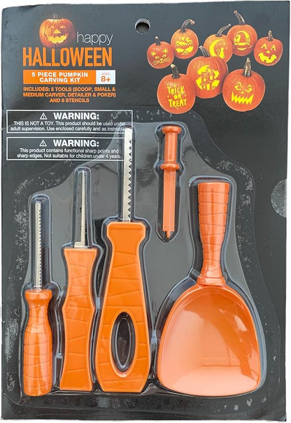 Happy Halloween 5 Piece Pumpkin Carving Kit