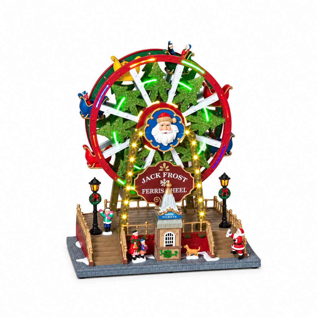 13.39 Inch Lighted Animated Holiday Ferris Wheel With Music