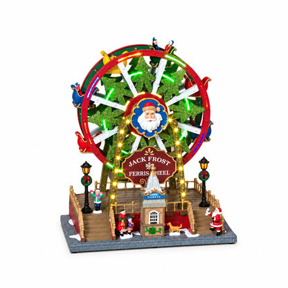 13.39 Inch Lighted Animated Holiday Ferris Wheel With Music