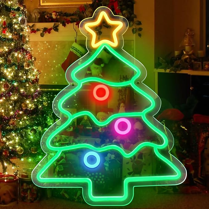 14.95 Inch USB Electric Neon Lighted Tree Wall Decor