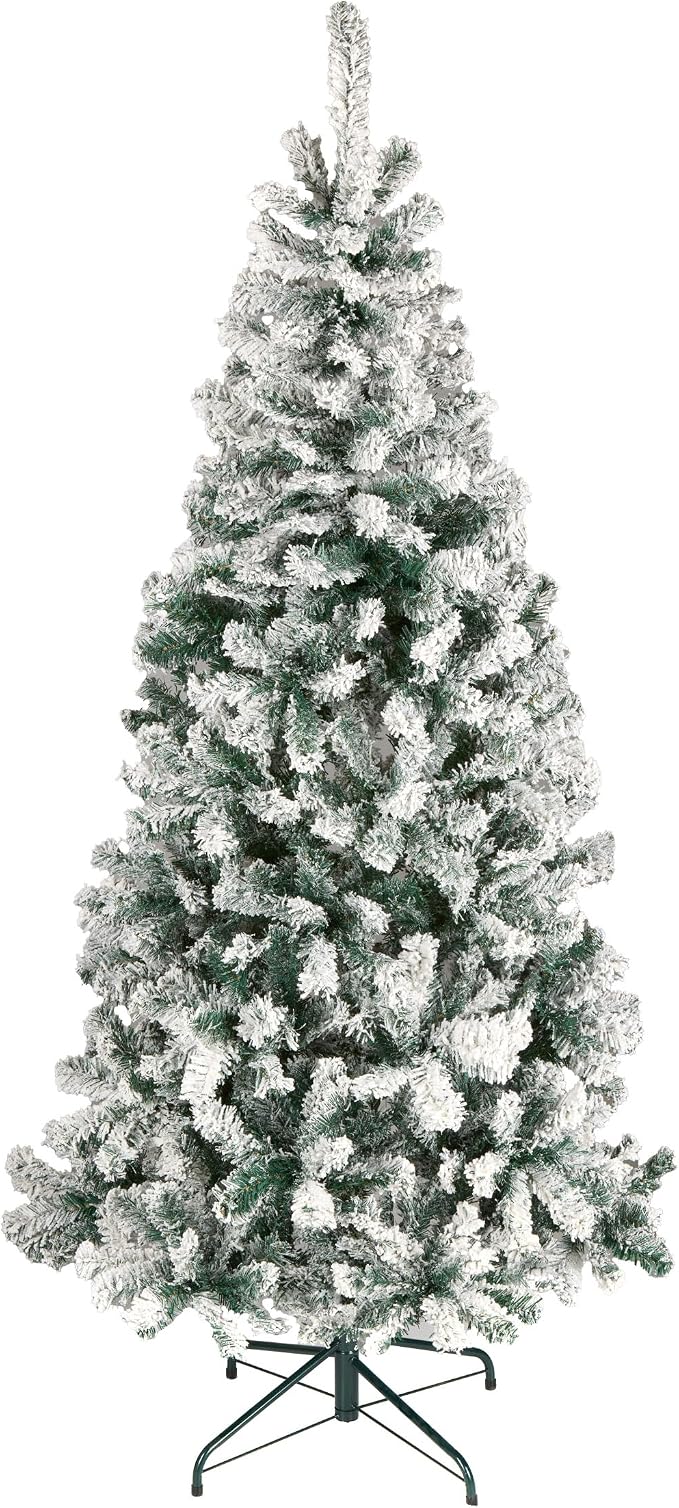 6 Foot Acadia Unlit National Tree Company Flocked Artificial Christmas Tree *OPEN BOX*