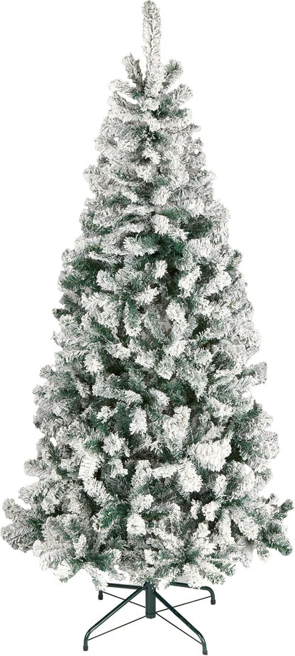 6 Foot Acadia Unlit National Tree Company Flocked Artificial Christmas Tree *OPEN BOX*
