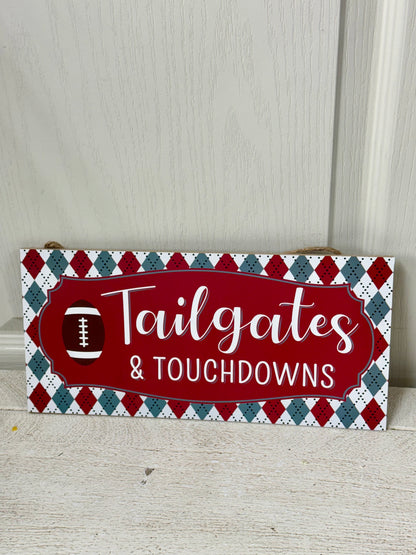 12.5 Inch Crimson Tailgates And Touchdowns Wreath Sign