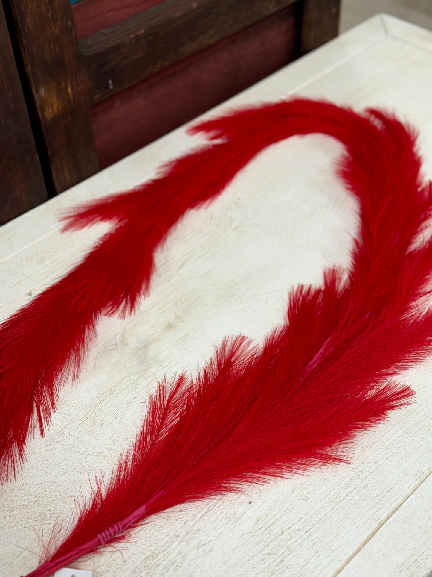 6 Foot Red Grass Plume Garland