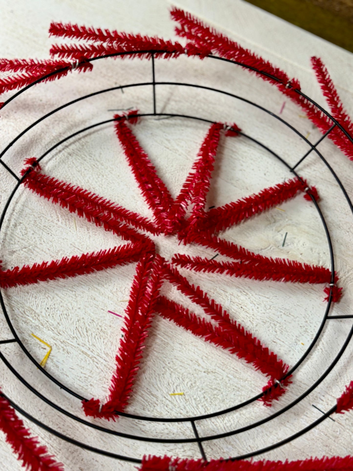 25 Inch Red Pencil Work Wreath