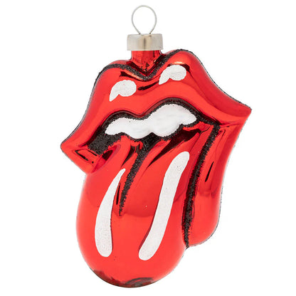 Kat & Annie Rolling Stones Tongue Glass Ornament