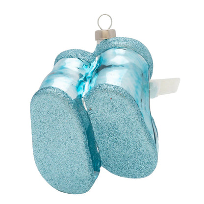 Kat And Annie It's A Boy! Booties Glass Ornament