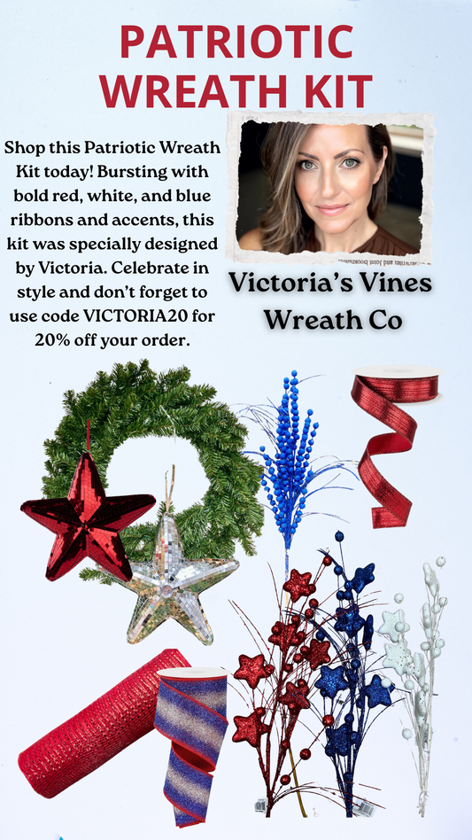 Patriotic Wreath Kit By Victoria's Vines Wreath Co