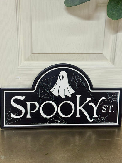 15 Inch Spooky Street Ghost Street Metal Sign