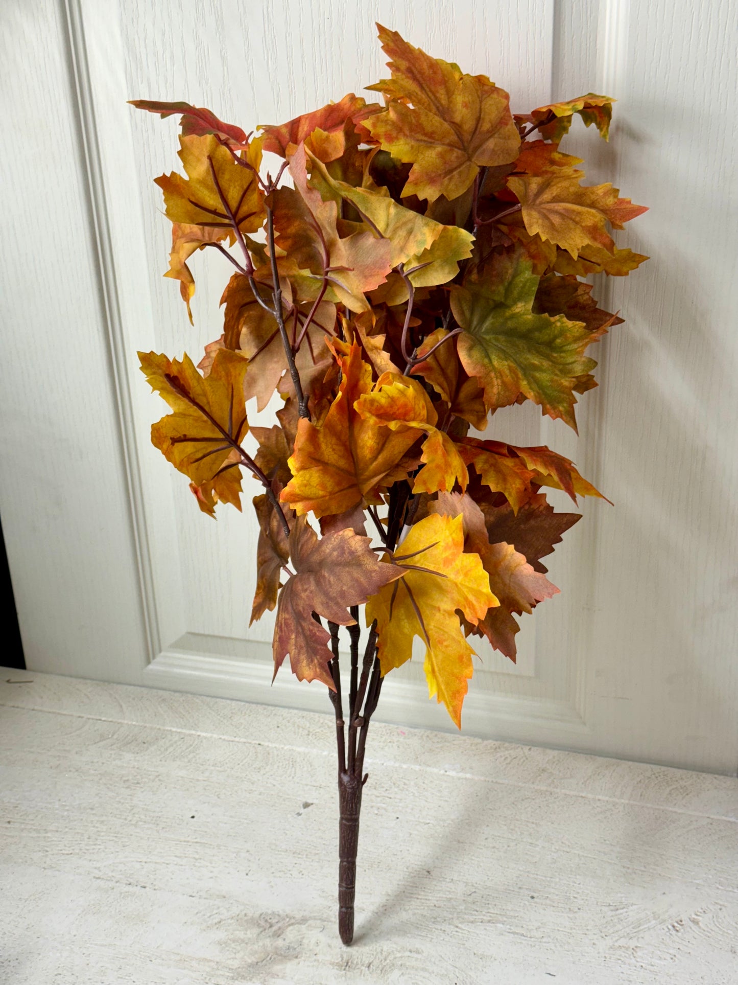 22 Inches Brown Orange Maple Leaf Bush