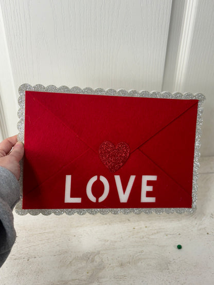 13 Inch Felt Red And White Love Envelope