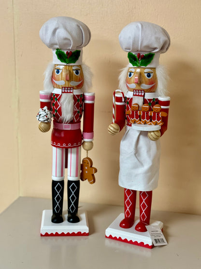 15 Inch Wood Candy Chef Nutcrackers Two Styles