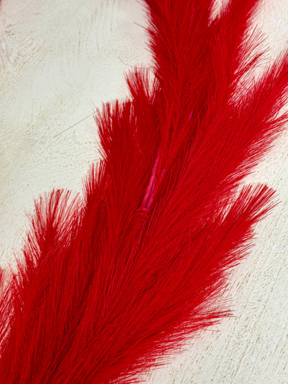 6 Foot Red Grass Plume Garland