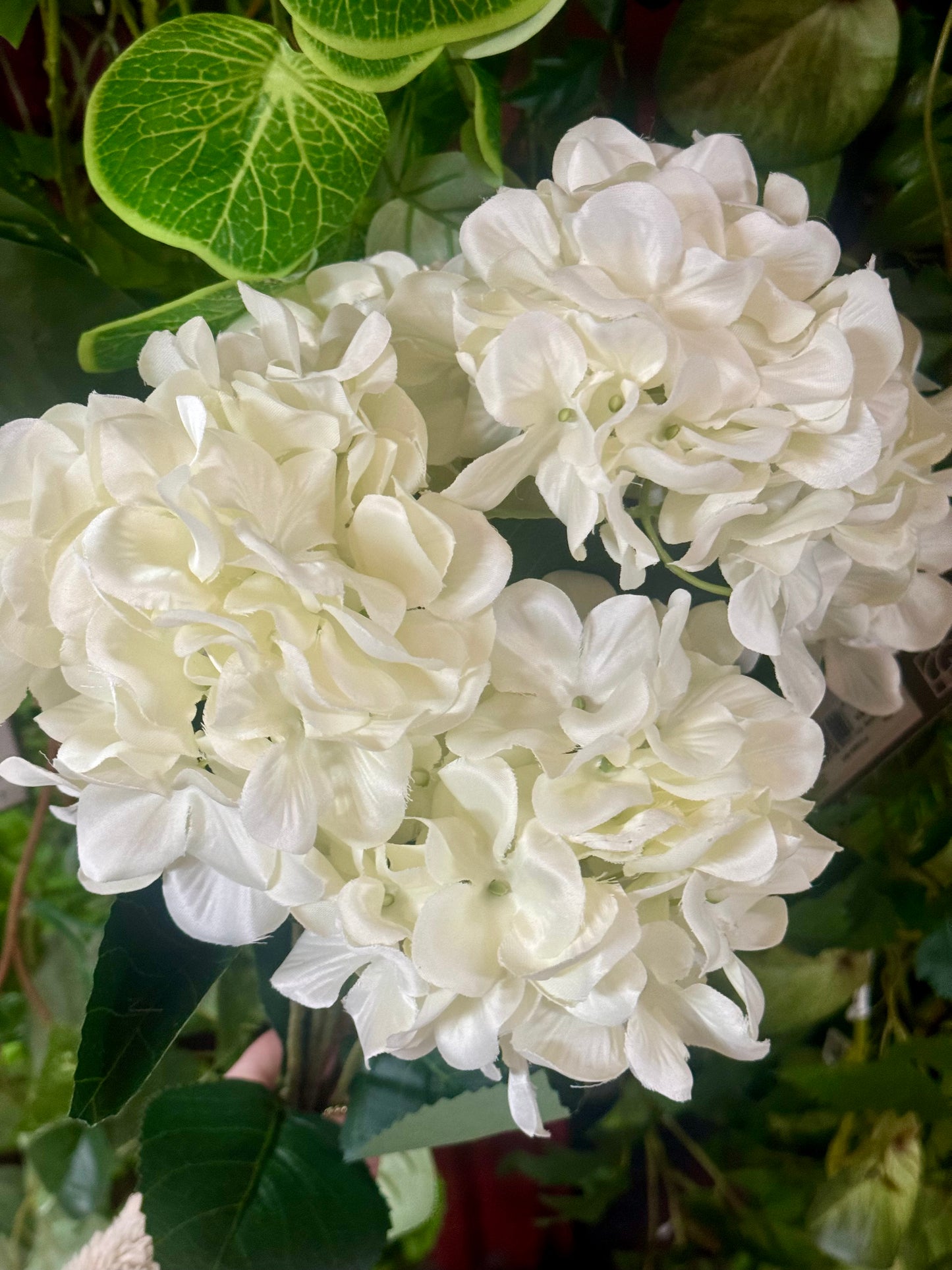 20.5 Inch White Hydrangea Bush