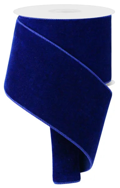 4 Inch By 10 Yard Royal Blue Deluxe Velvet With Satin Backing Ribbon