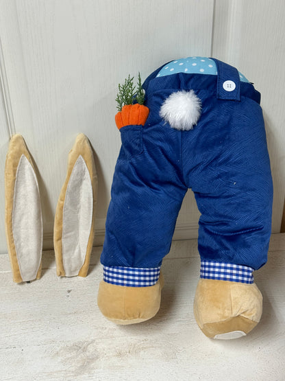 27 Inch Blue And White Boy Bunny Bottom Wreath Attachment