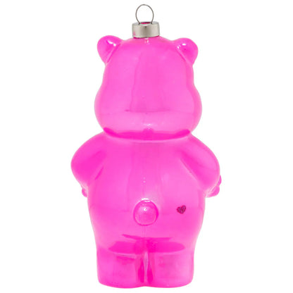 Kat And Annie Pink Cheer Bear Glass Ornament