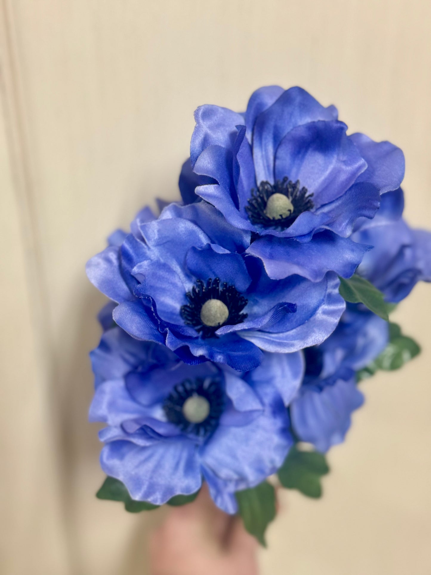 16 Inch Anemone Dark Blue Floral Bush