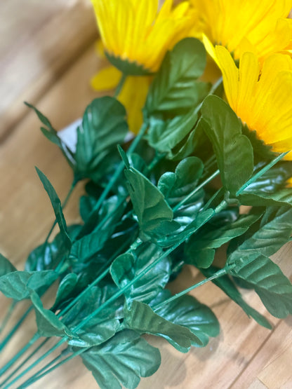 21 Inch Yellow Gerbera Daisy Floral Bush