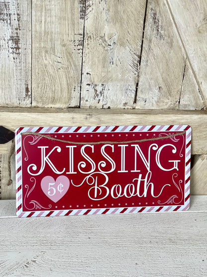 Tin Kissing Booth Sign