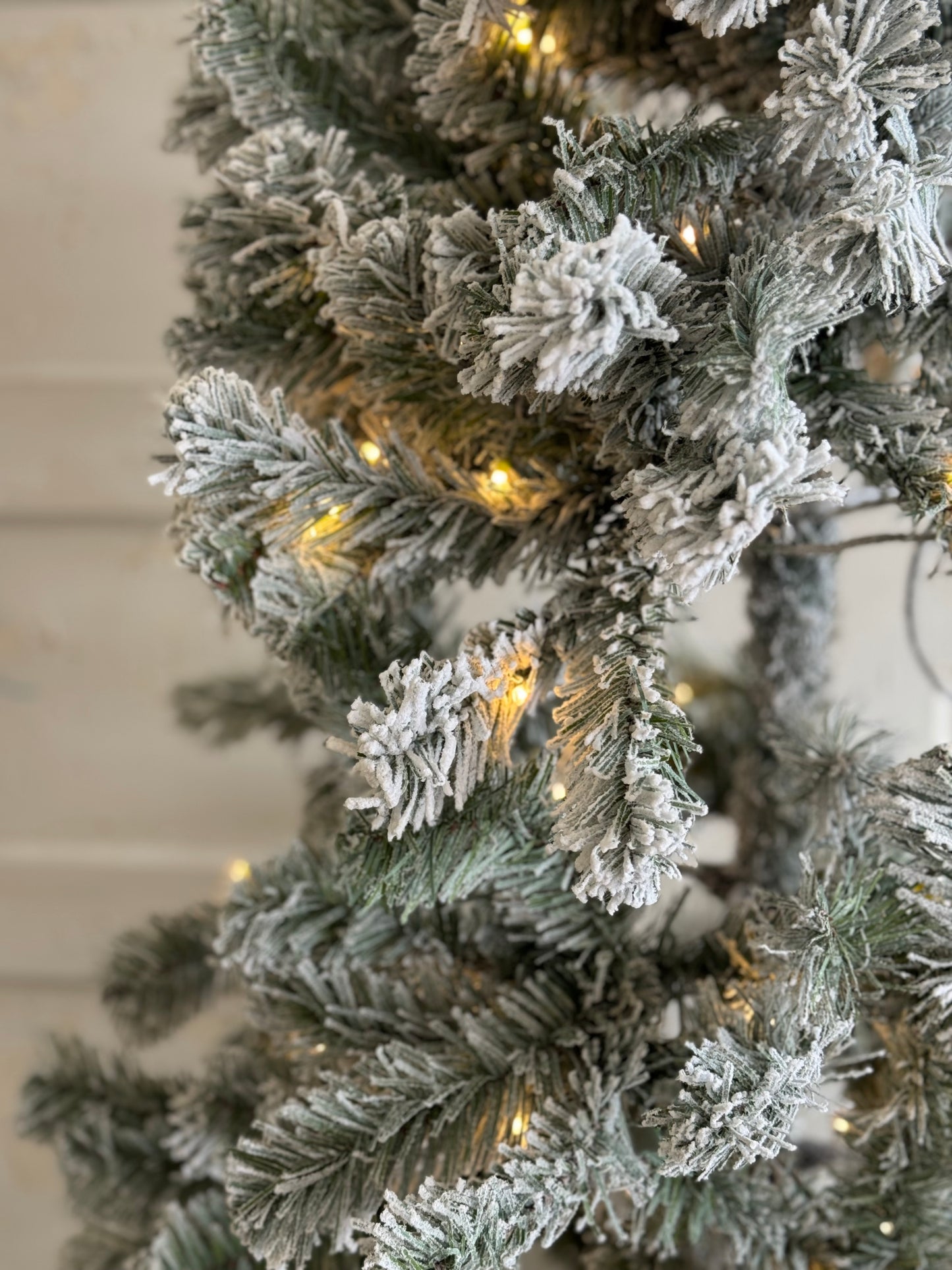 Home Accents Holiday 6.5ft Festive Pine Flocked LED Pre Lit Tree Open Box