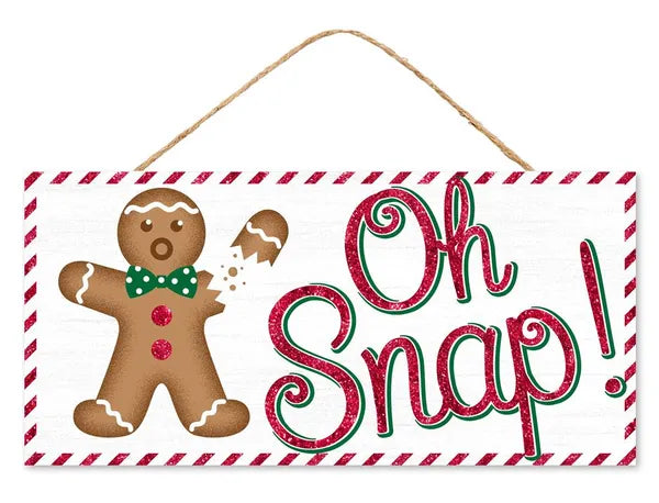 12.5 Inch "Oh Snap!" Glitter Wood Sign