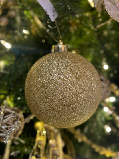 5 Inch Gold Glitter Ornament Ball