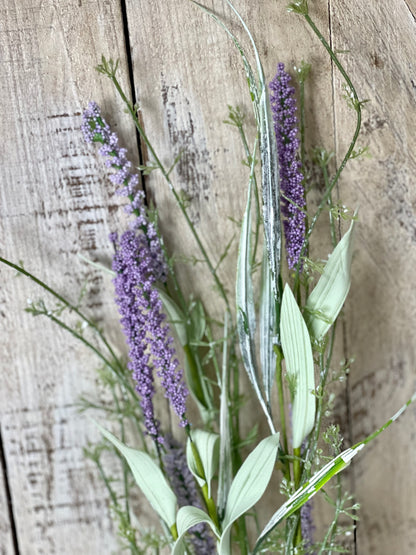 22 Inch Mini Lavender And Green Spike Leaf Bush