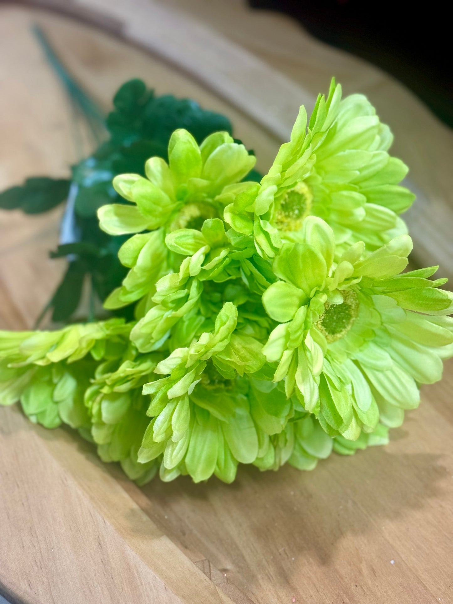 21 Inch Green Gerbera Daisy Floral Bush