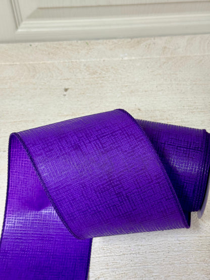 4 Inch By 10 Yard Purple Cross Hatch Ribbon