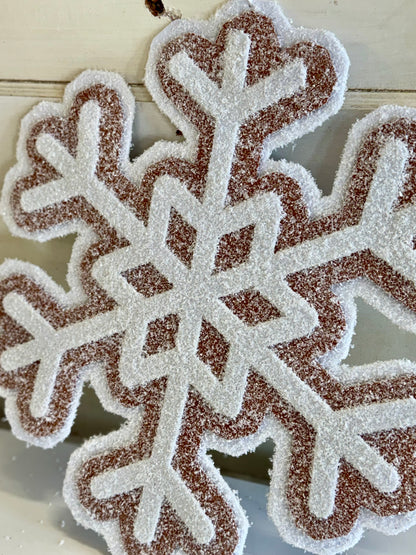 16.5 Inch Giant Gingerbread Snowflake Cooking Hanging Ornament