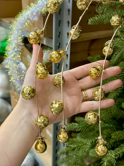 35.5 Inch Gold Hanging Ball Spray