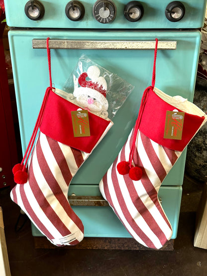 Red And White Stripe Holiday Stocking