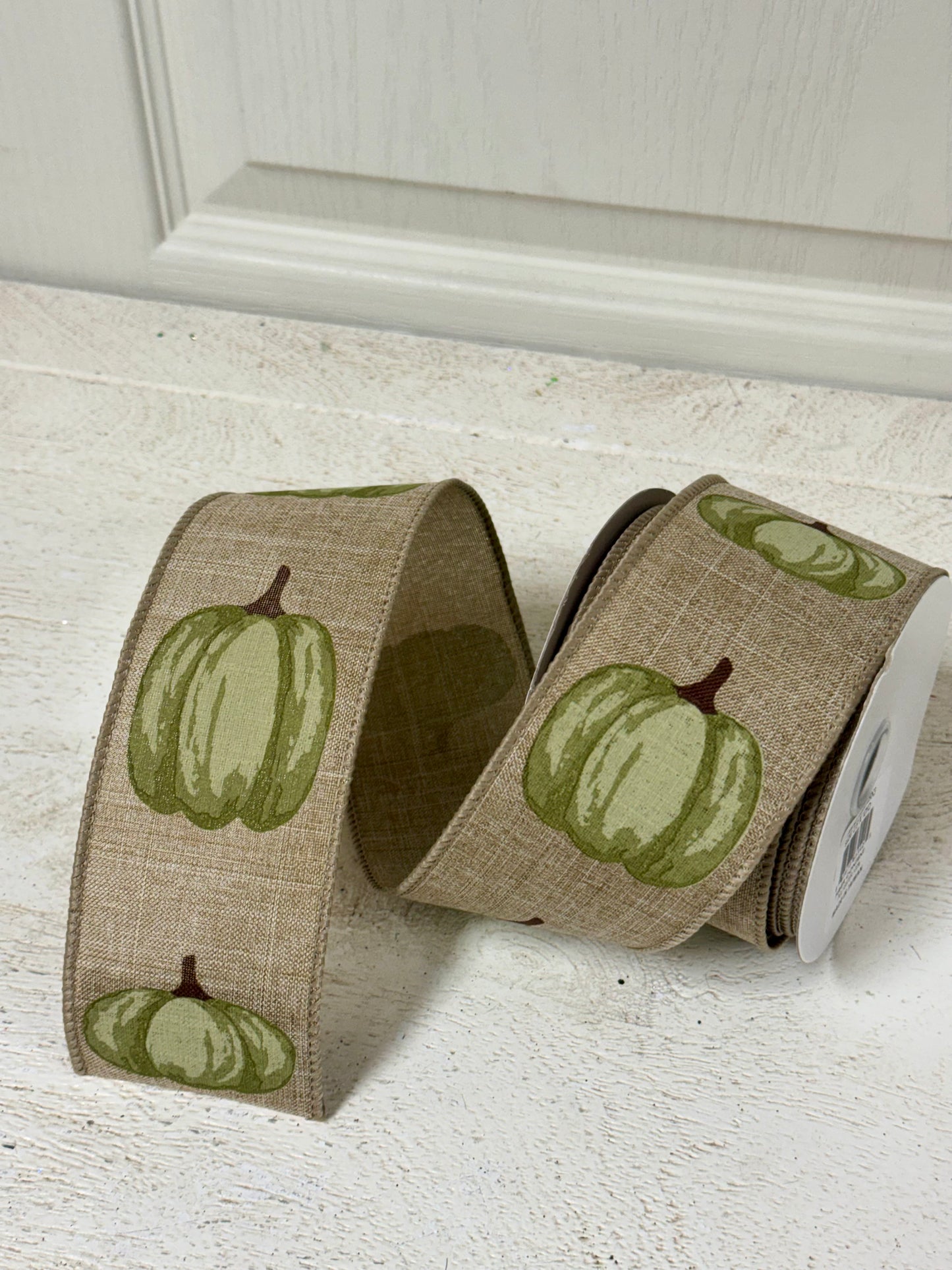 2.5 Inch By 10 Yard Sage Green Pumpkin Ribbon