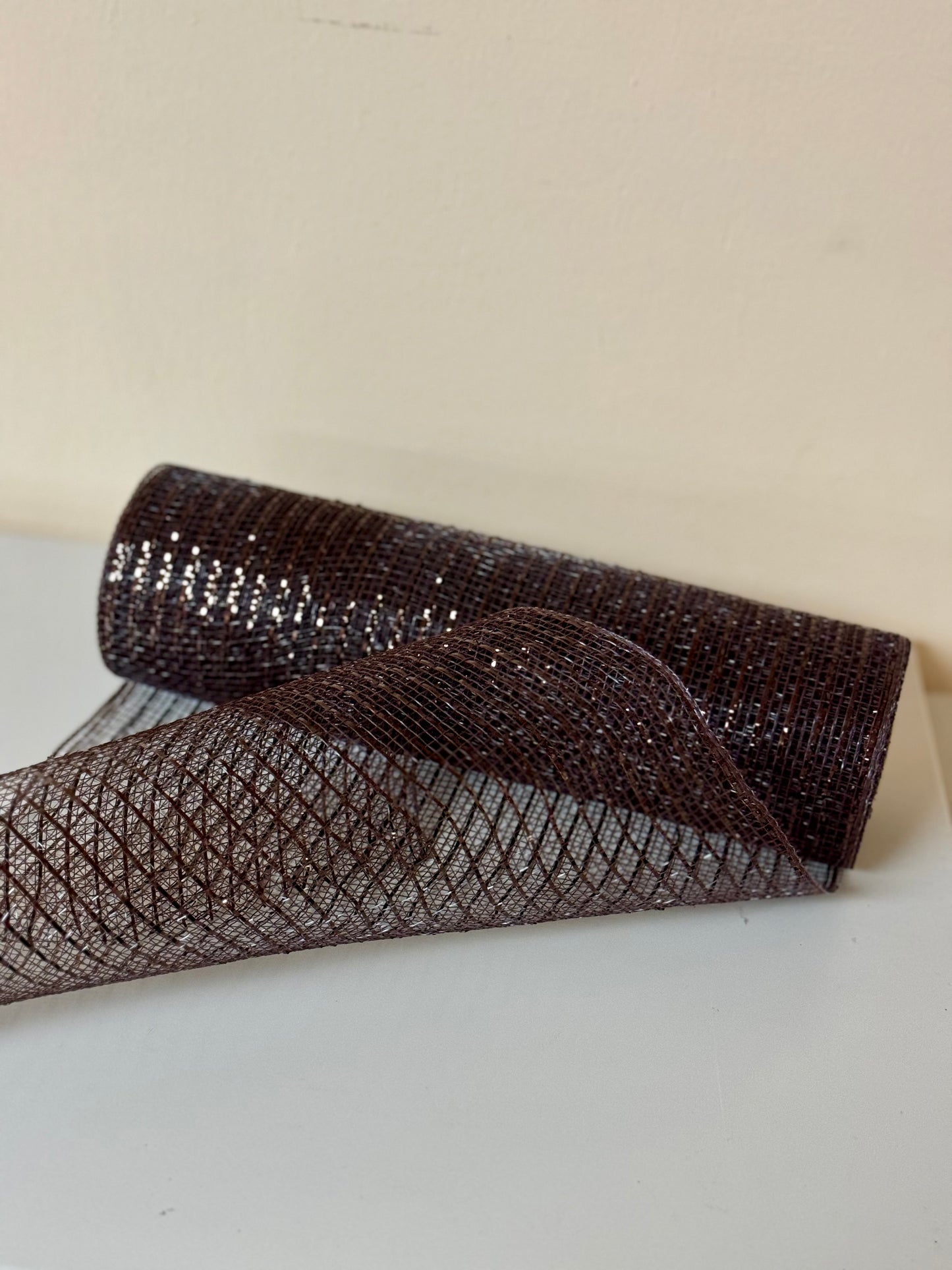 10 Inch By 10 Yard Brown Metallic Netting